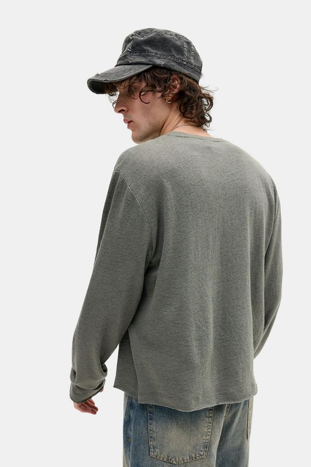 T-Shirt UO Archive Slub a Maniche Lunghe Carbone #3