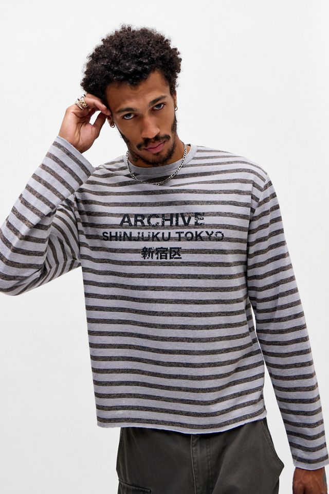 UO Archive Striped Long Sleeve Slub Graphic Tee #2