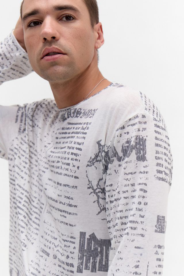 Archivis Newspaper Long Sleeve Graphic Tee #2