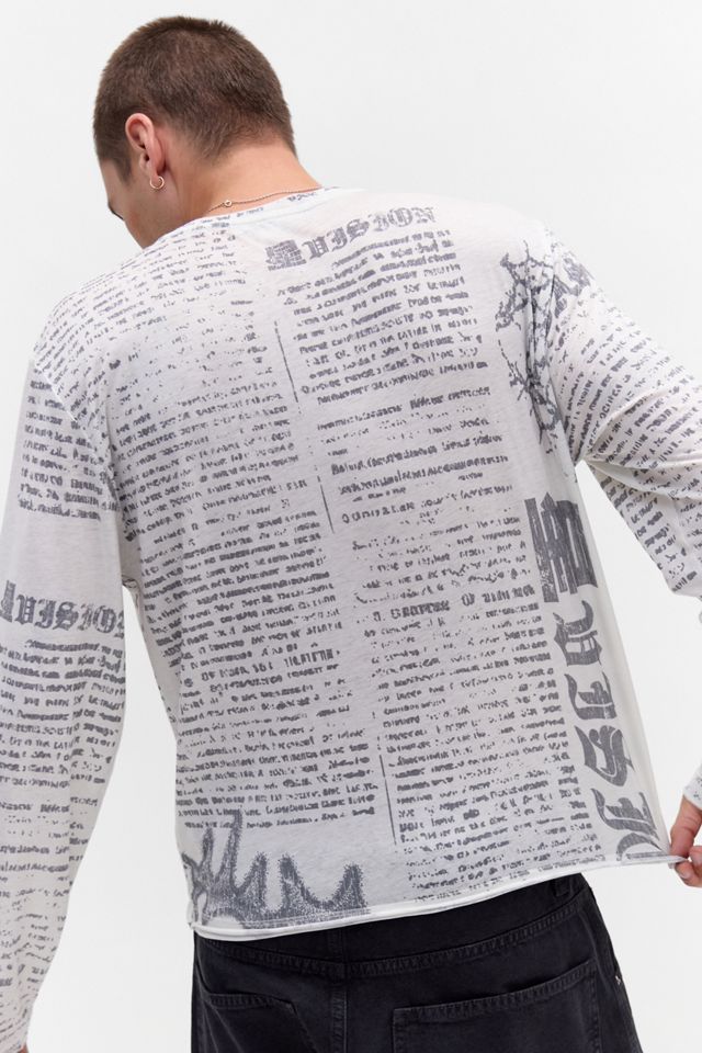 Archivis Newspaper Long Sleeve Graphic Tee #3