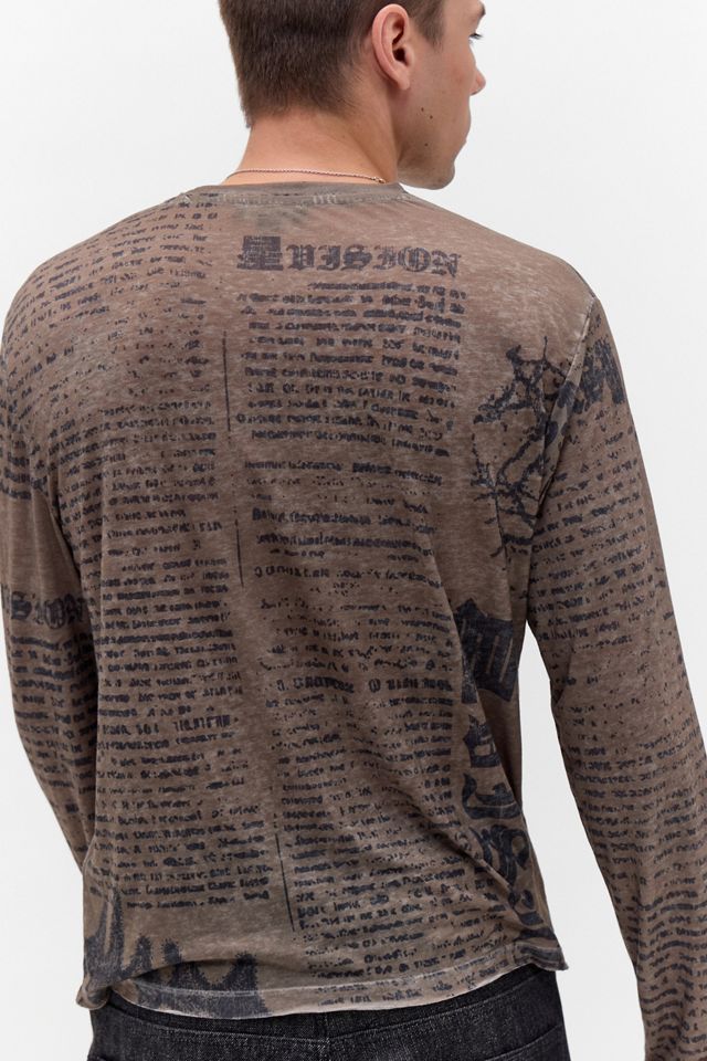 T-shirt graphique à manches longues Newspaper Archivis #3
