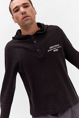 Sweat à capuche Henley gaufré Archive Archivis