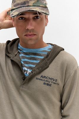 Archivis Archive Waffle Henley Hoodie