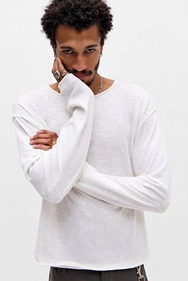 Archivis Washed Long Sleeve Plain Slub Tee