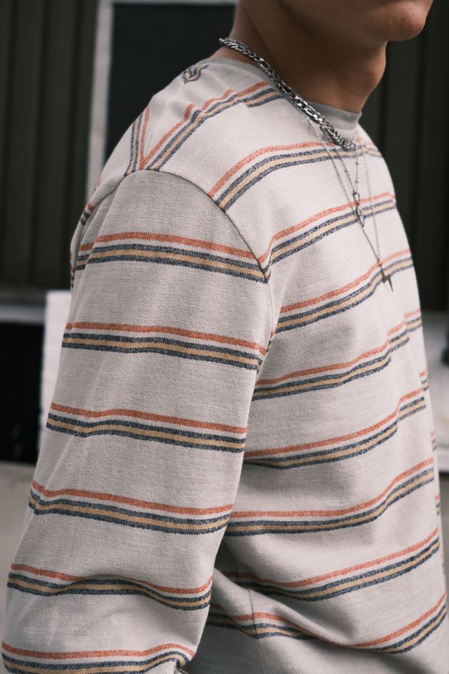 Archivis Grey Pique Stripe Long Sleeve Top #2