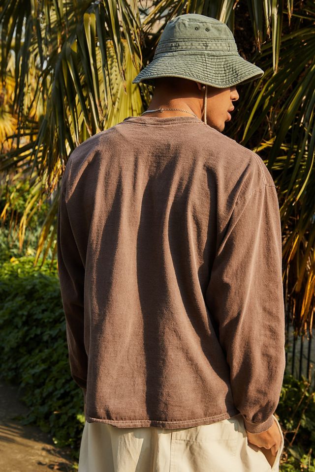 UO Gewaschenes Braunes Yokohama Langarm-T-Shirt #2