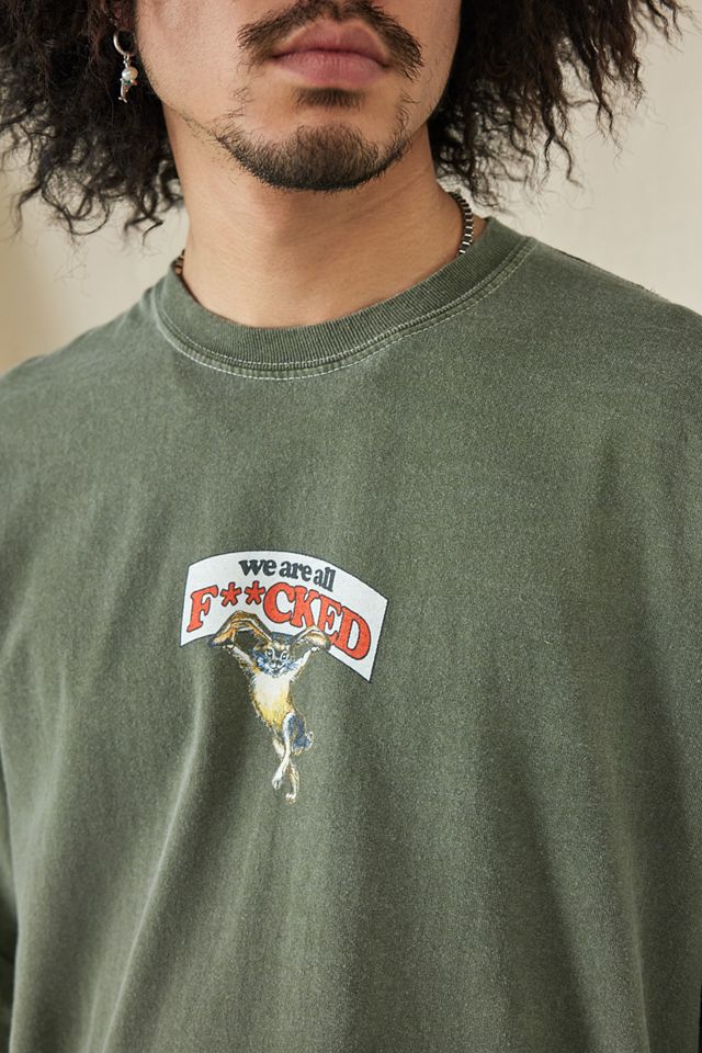UO Green We're All F*cked Long-Sleeved T-Shirt  #1