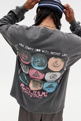 UO Gewaschenes Schwarzes Pebble Langarm-T-Shirt