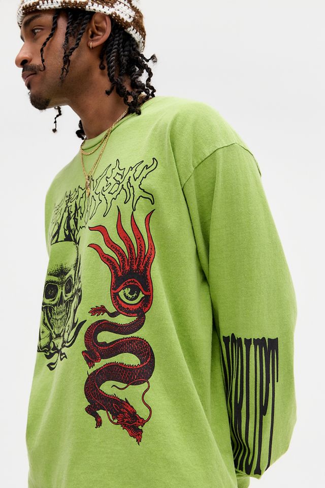 UO Grün Acid Totenkopf Langarm-T-Shirt #1