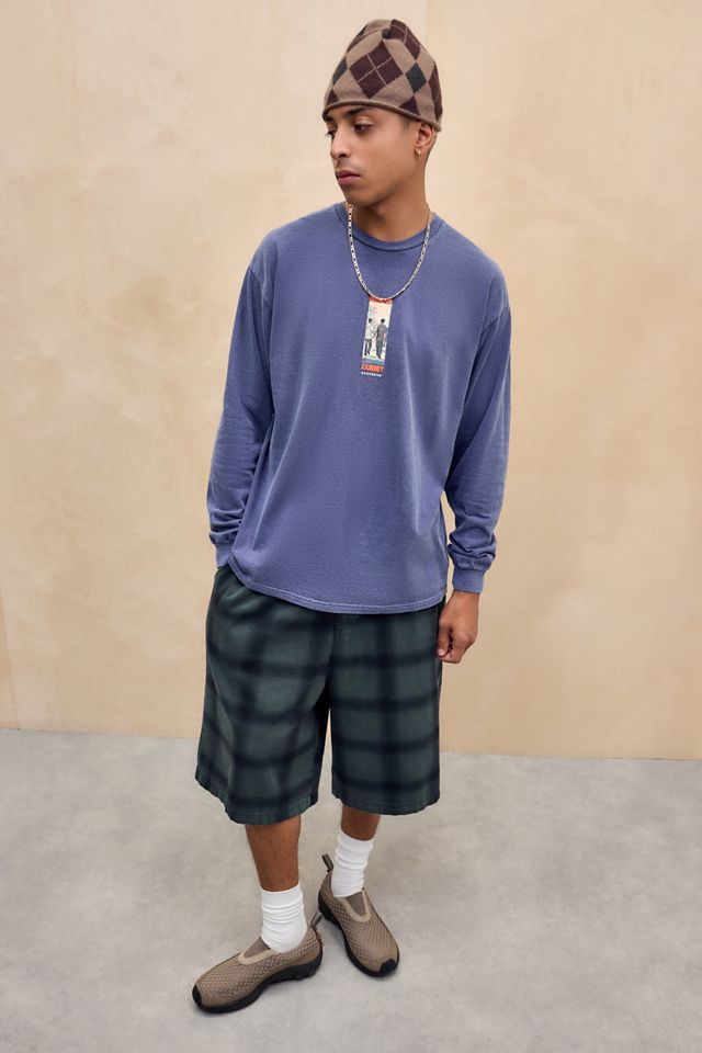 UO Blaues Kyoto Langarm-T-Shirt
