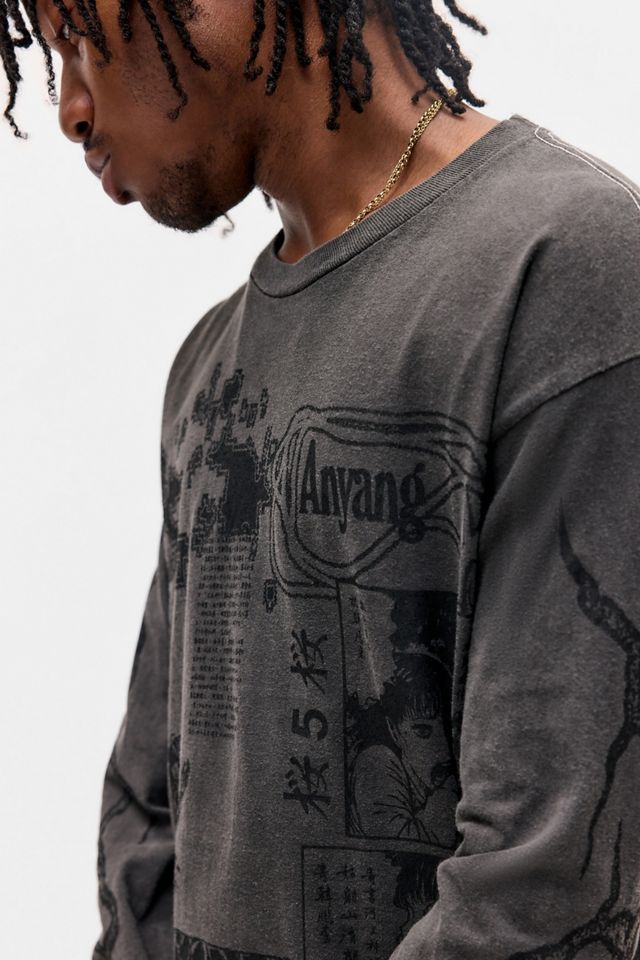 UO Schwarzes Ayang Grunge Langarm-T-Shirt #2