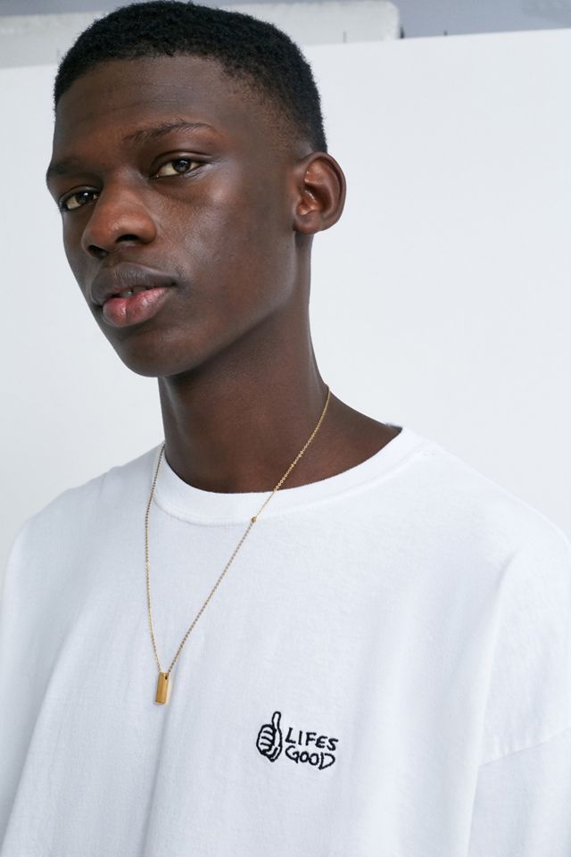 UO Life’s Good White Long-Sleeve T-Shirt #1