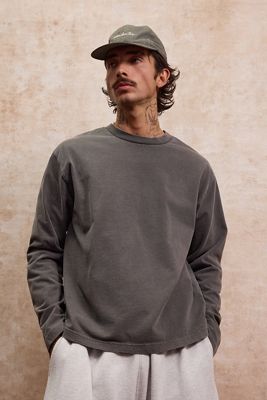 Loom Washed Black Long-Sleeve T-Shirt