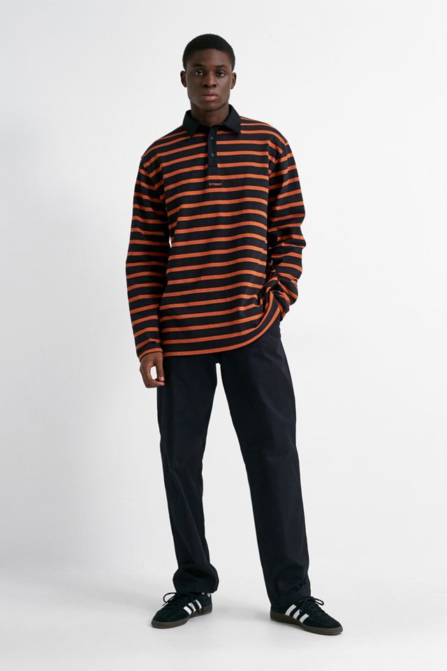 Band Of Outsiders Polo a maniche lunghe a strisce arancione piccante #2