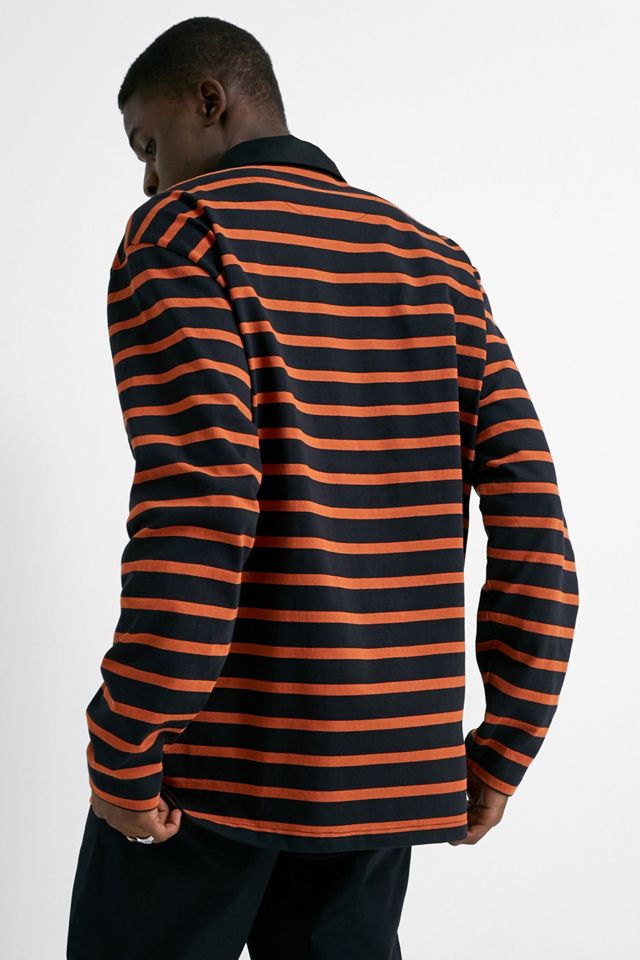 Band Of Outsiders Polo a maniche lunghe a strisce arancione piccante #3