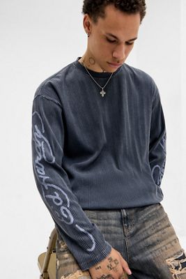 Ed Hardy Maglietta Nera a Maniche Lunghe Esclusiva UO