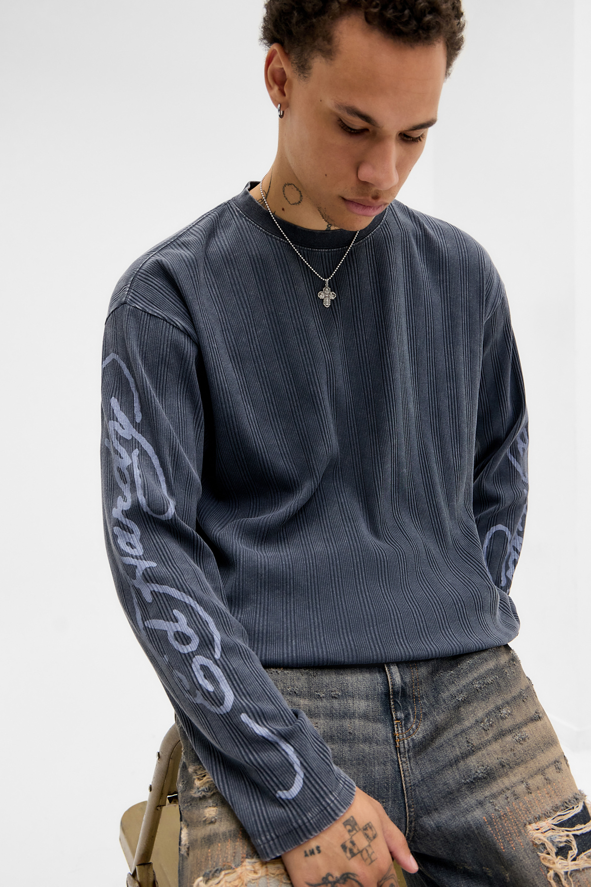Ed Hardy UO Exclusive Black Long Sleeve T-Shirt