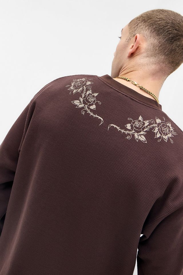 Ed Hardy UO Exclusive Brown Waffle T-Shirt #3