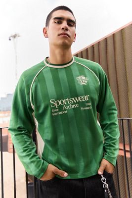 iets frans... Green Long Sleeve Football T-Shirt