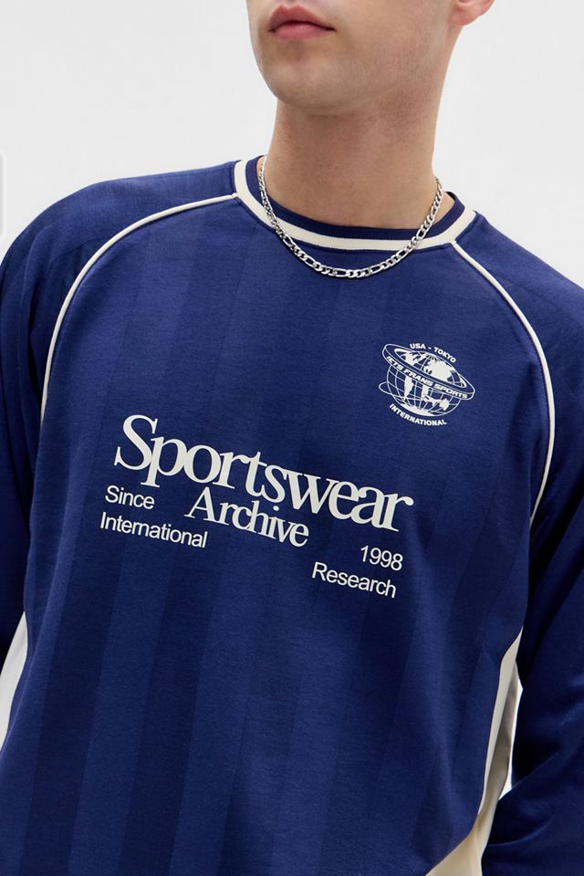 iets frans... Navy Long Sleeve Football T-Shirt #2