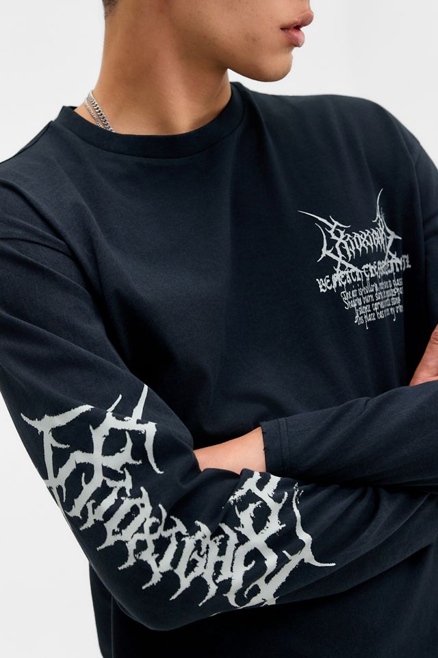 トップス 00s bpn long sleeve gothic archive Archivis Gothic Print Long Sleeve T-Shirt | Urban Outfitters UK