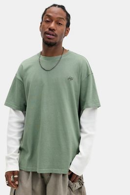 iets frans... Camiseta de Doble Capa con Manga de Waffle Verde