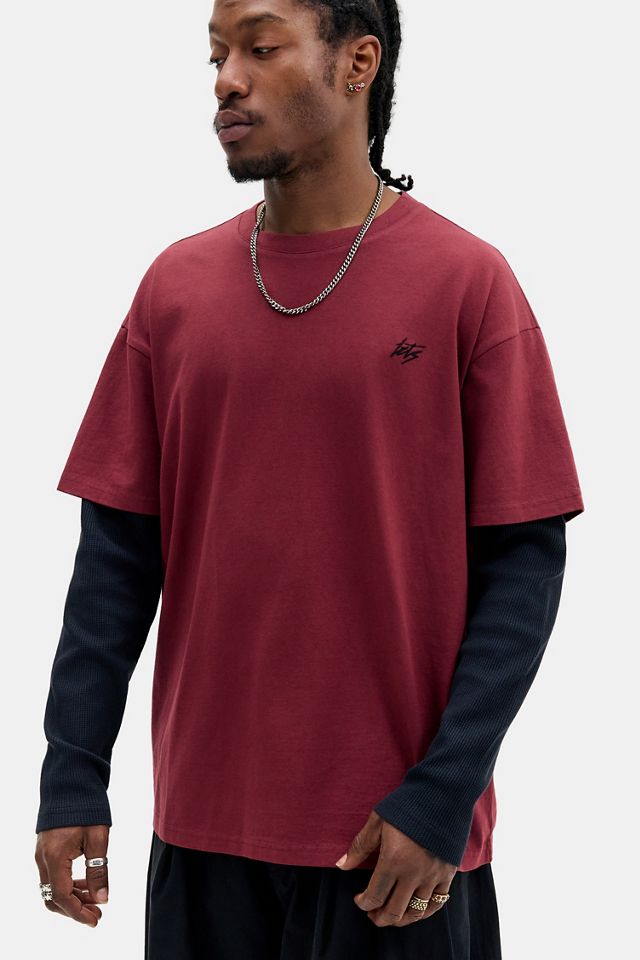 Camiseta de Doble Capa con Manga Waffle Roja iets frans... #1