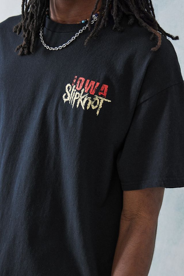 UO Overdyed Maglietta Nera Slipknot Iowa #2