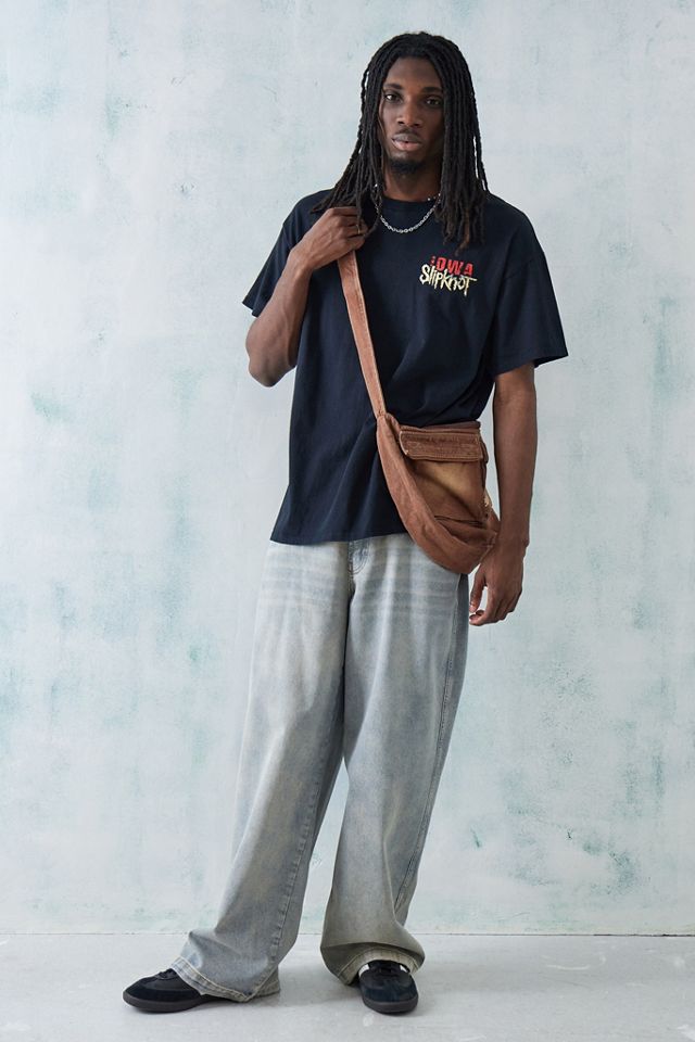 UO Overdyed Maglietta Nera Slipknot Iowa #4