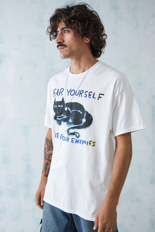 UO Daniel Johnston Fear Cat T Shirt Urban Outfitters UK