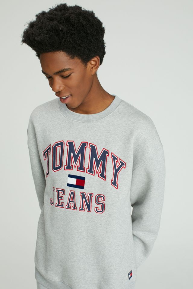 Tommy Jeans '90s Grey Marl Crewneck Sweatshirt Urban Outfitters UK