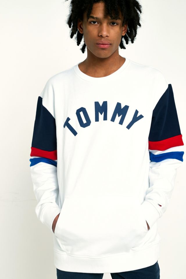 Tommy jeans colourblock on sale stripe logo sweatshirt