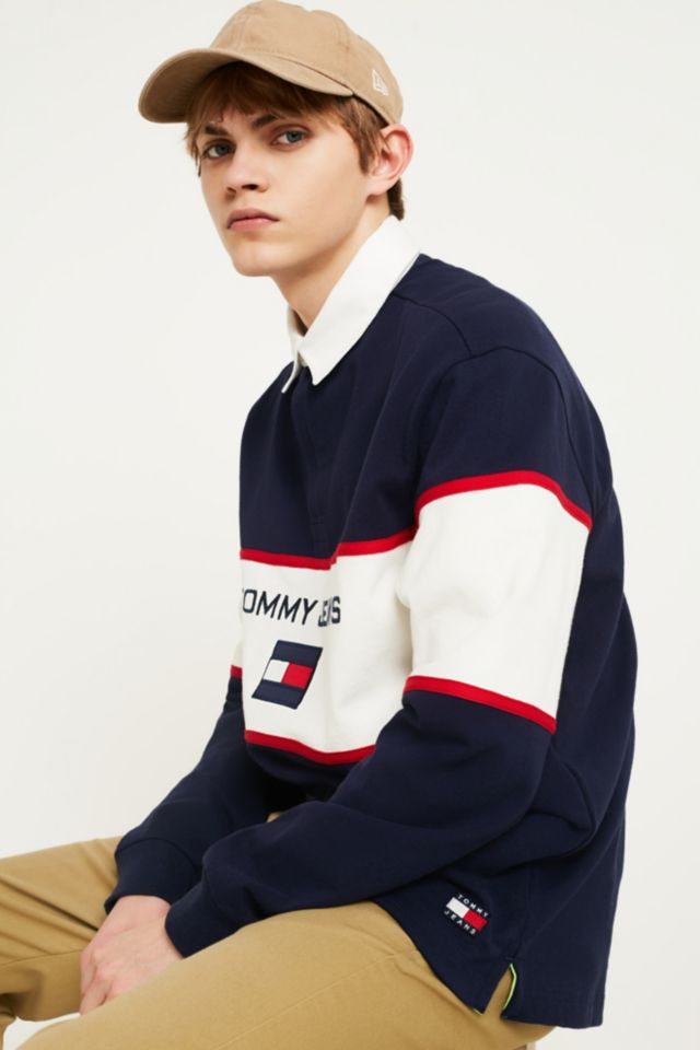 Tommy jeans 90s colour block best sale rugby shirt