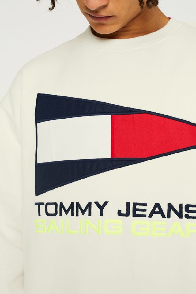 Tommy Jeans ‘90s Sailing Logo White Crew Neck Sweatshirt #4