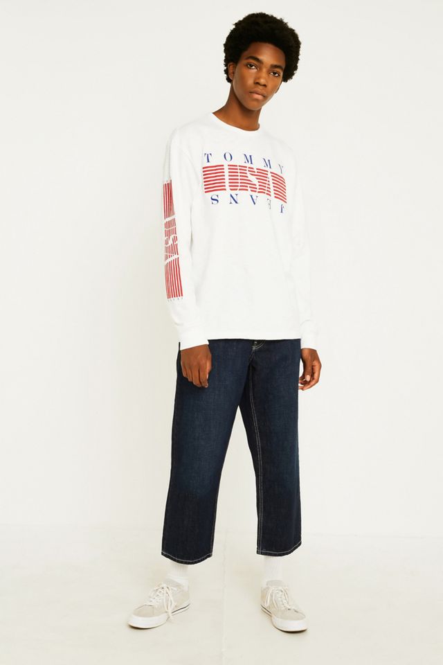 Tommy Jeans – T-shirt blanc rayé à manches longues #1