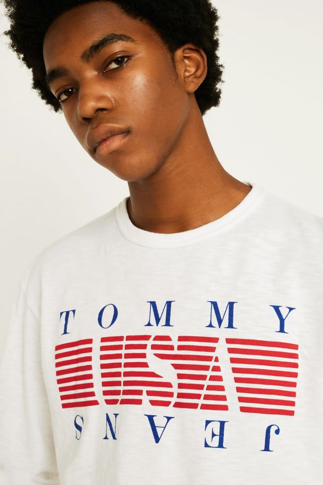 Tommy Jeans – T-shirt blanc rayé à manches longues #2