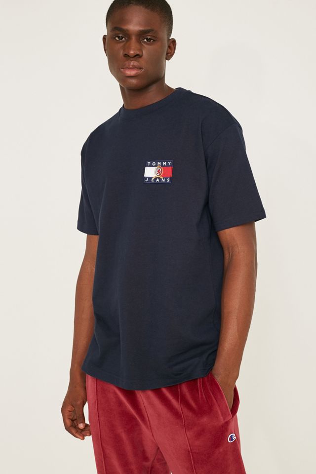 Tommy Jeans - T-shirt Crest Collection bleu marine à manches courtes #1