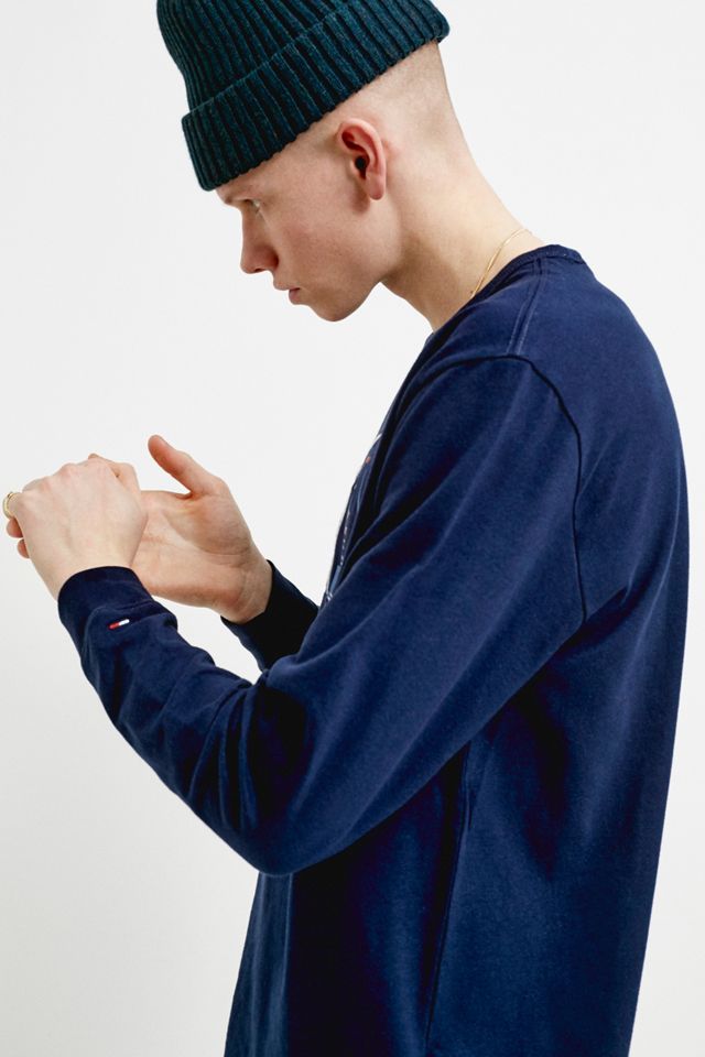 Tommy Jeans - T-shirt USA Shadow manches longues bleu marine #1