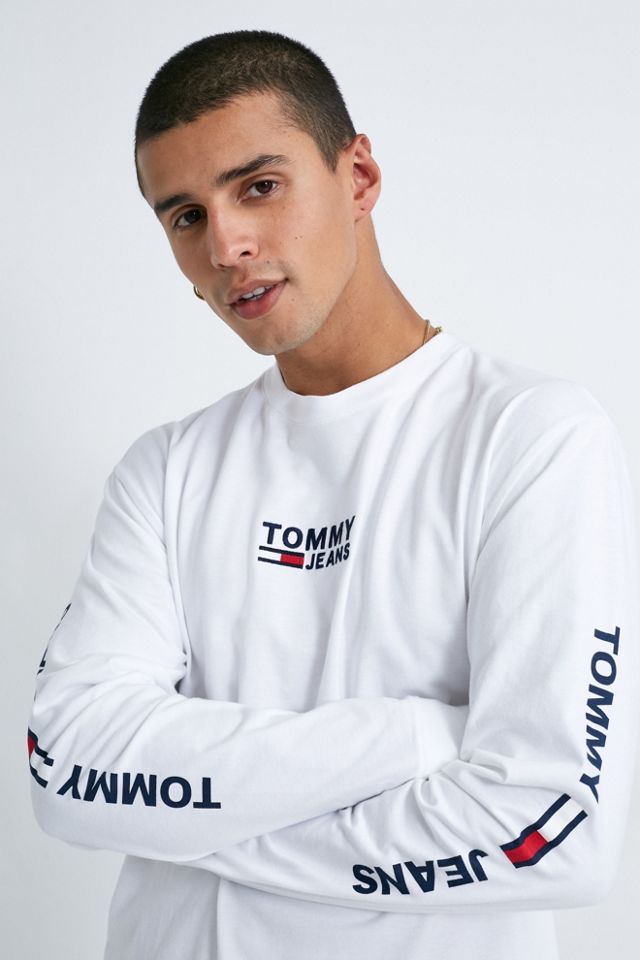 Tommy Jeans White Corp T-Shirt a maniche lunghe #1