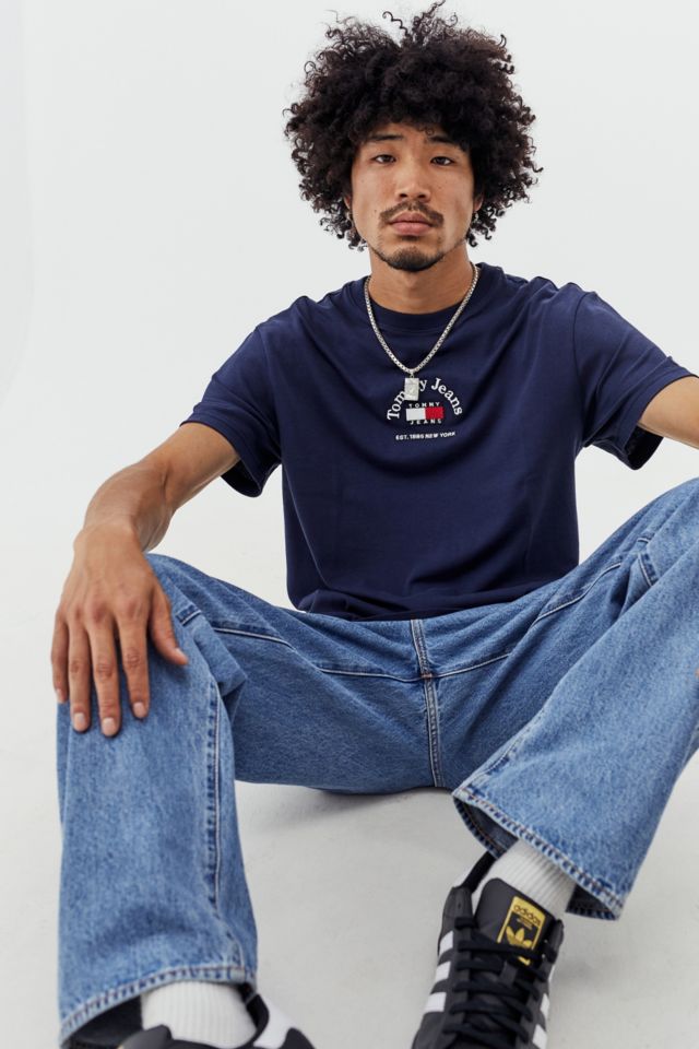 Tommy Hilfiger Navy Timeless T-Shirt | Urban Outfitters UK