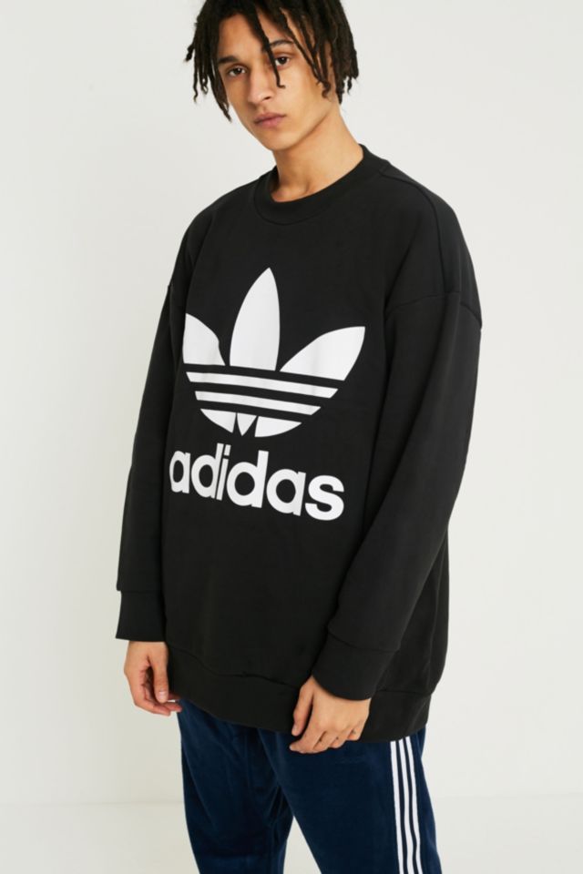 Adidas trefoil oversized sweatshirt best sale