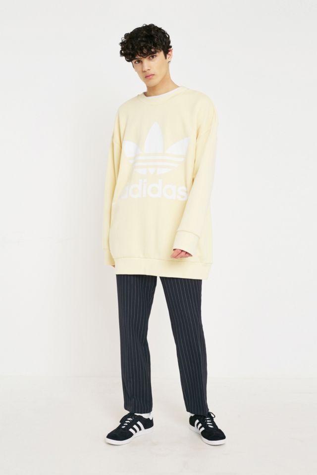 adidas Trefoil Logo Sun Mist Oversized Crew Neck Sweatshirt