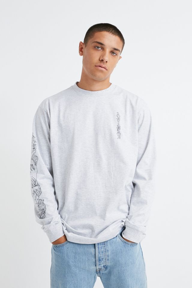 adidas Sweet Hands Embroidered Grey Long-Sleeve T-Shirt | Urban