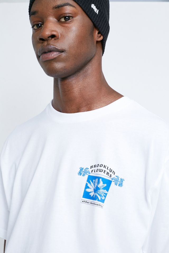 adidas - T-shirt Brooklyn à fleurs blanc #3