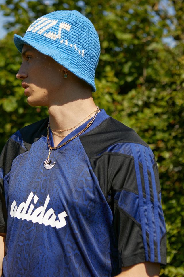 adidas Blue Leopard Print Football T-Shirt #2