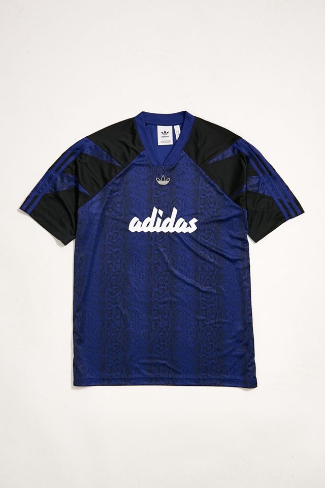 adidas Blue Leopard Print Football T-Shirt #4