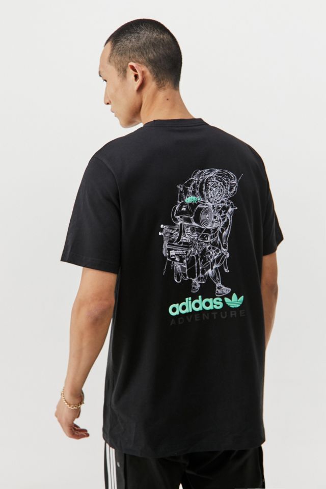 adidas Black Adventure Packalot T-Shirt | Urban Outfitters UK