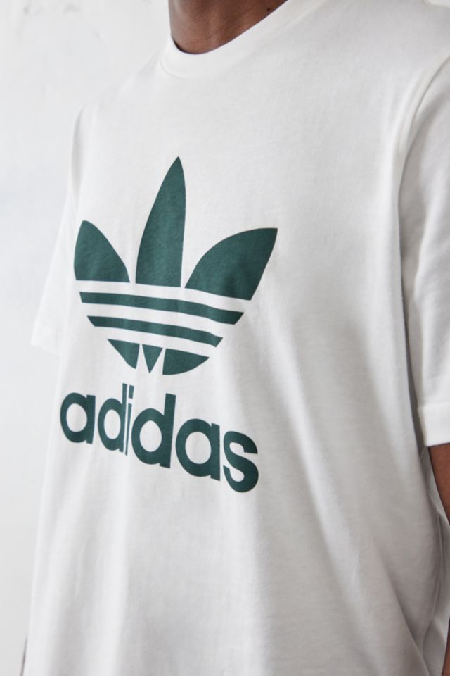 adidas Trefoil Logo White T-Shirt | Urban Outfitters UK