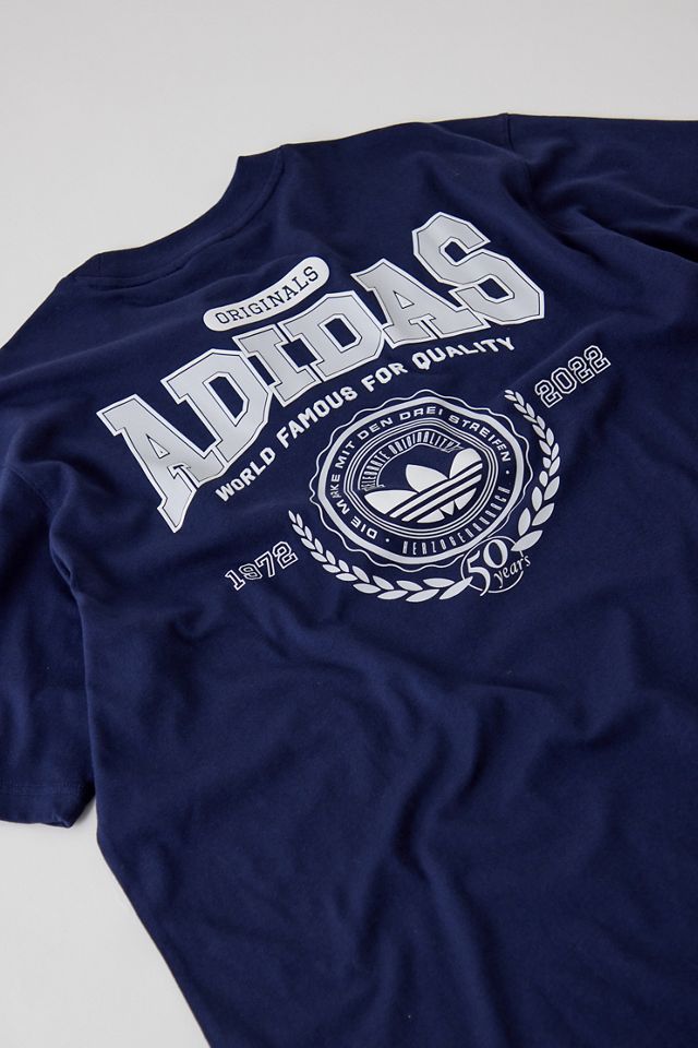 adidas Navy Varsity Loose T-Shirt #4