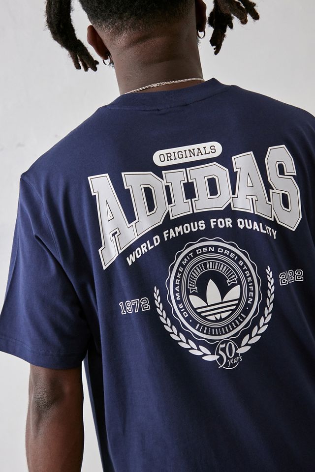 adidas Navy Varsity Loose T-Shirt #1